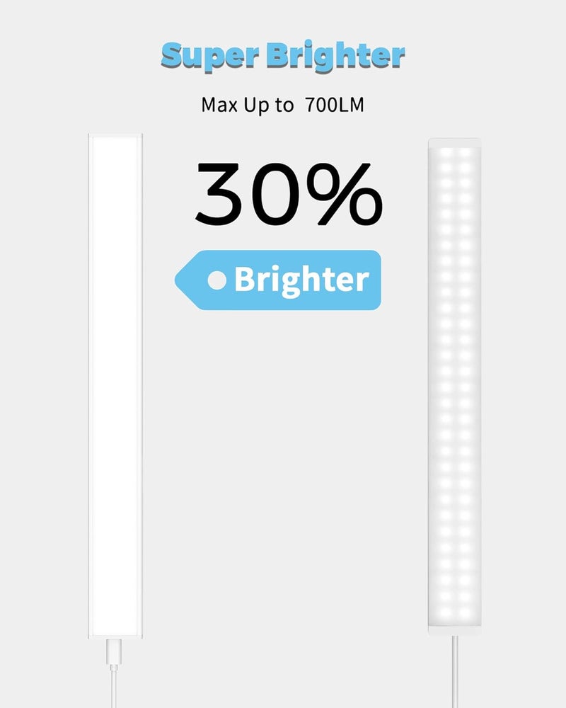 ASOCO Plug-in Under Cabinet Lighting, 16Inch LED Workbench Lights with Super Brighten 700Lumen and Dimmable 6000K Cool White, Memory Function Desk Lamp for Kitchen Sink/Desk/Workbench - Image 2